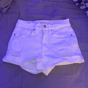 white high waisted shorts